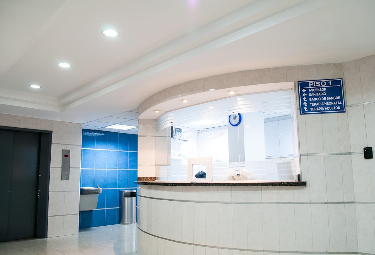 Modern hospital corridor with professional healthcare environment
